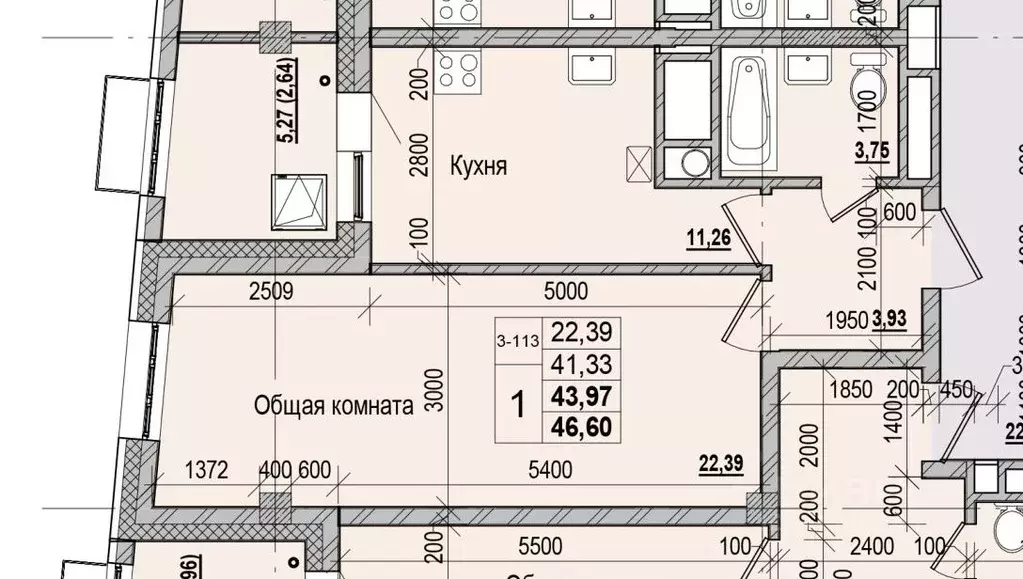 1-к кв. Саха (Якутия), Якутск ул. Чкалова, 47 (43.97 м) - Фото 1