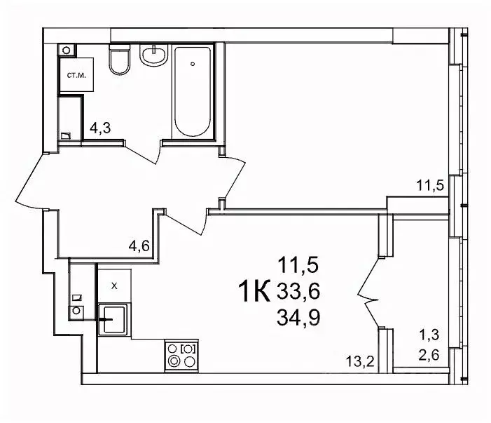 1-к кв. Нижегородская область, Нижний Новгород д. Анкудиновка, КМ ... - Фото 1