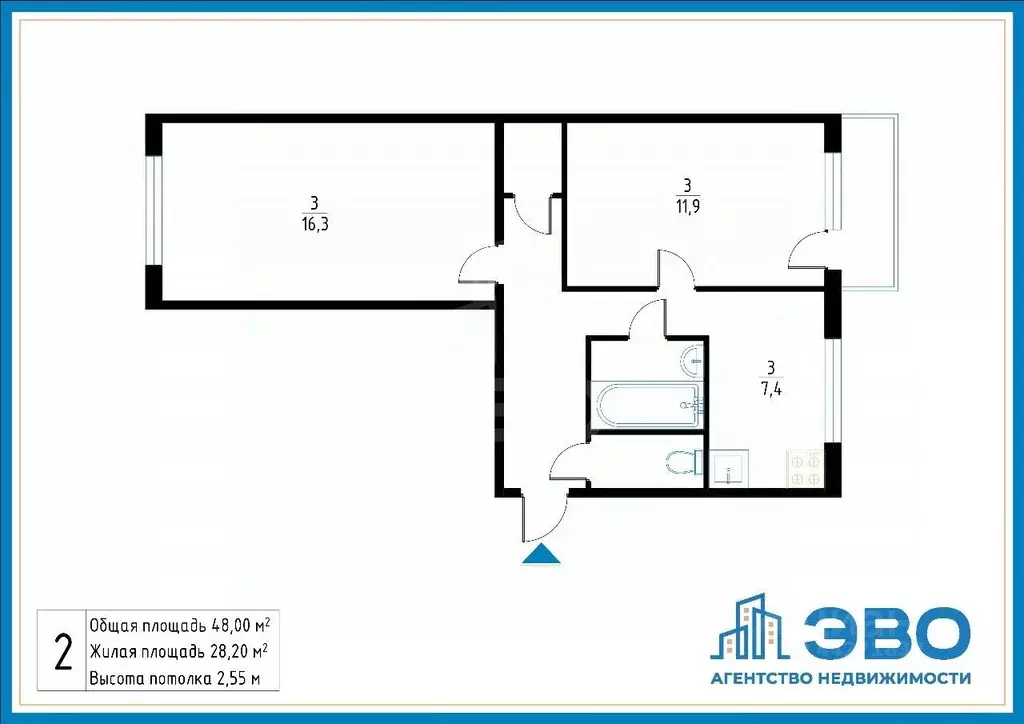 2-к кв. Санкт-Петербург, Санкт-Петербург, Красное Село Хвойный тер., ... - Фото 2