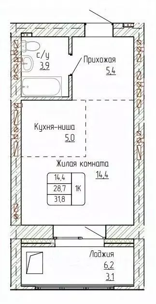 1-к кв. Алтайский край, Новоалтайск ул. Титова, 6 (31.8 м) - Фото 0
