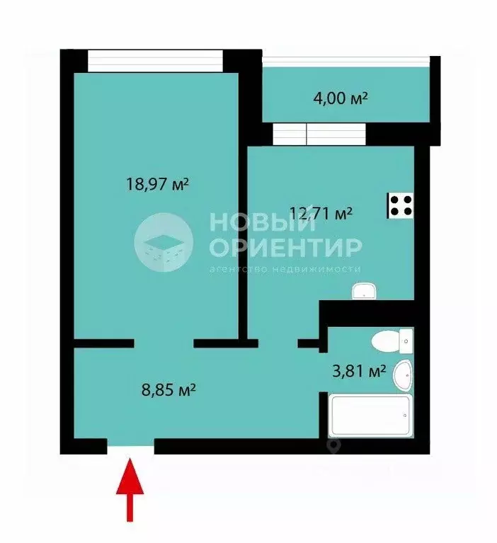 1-к кв. Свердловская область, Екатеринбург ул. Цветаевой, 4 (44.0 м) - Фото 1