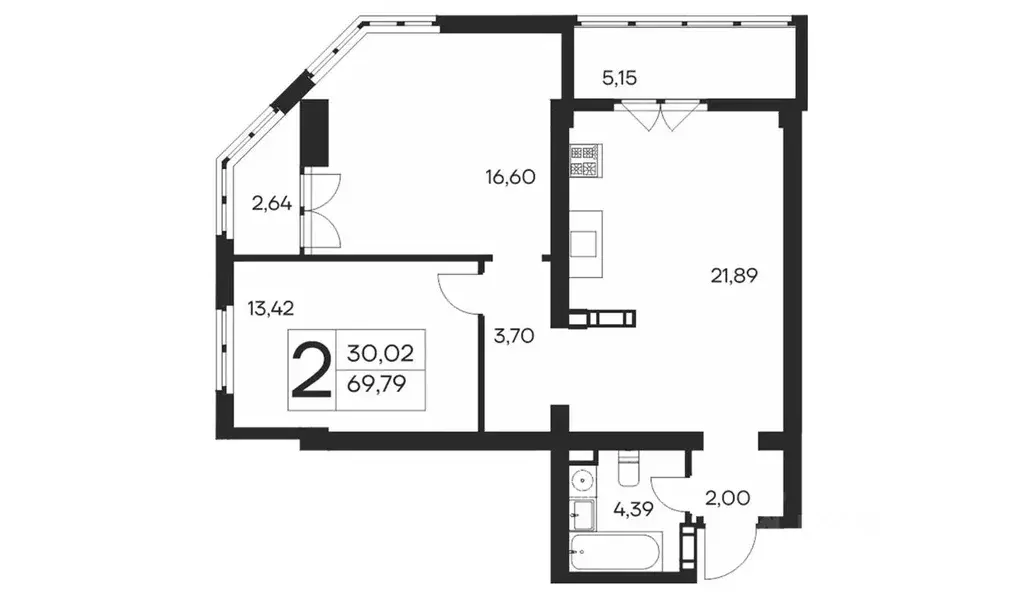 2-к кв. Крым, Ялта 10-й мкр,  (69.79 м) - Фото 0