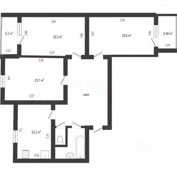 3-к кв. Белгородская область, Белгород Левобережная ул., 22 (86.0 м) - Фото 0
