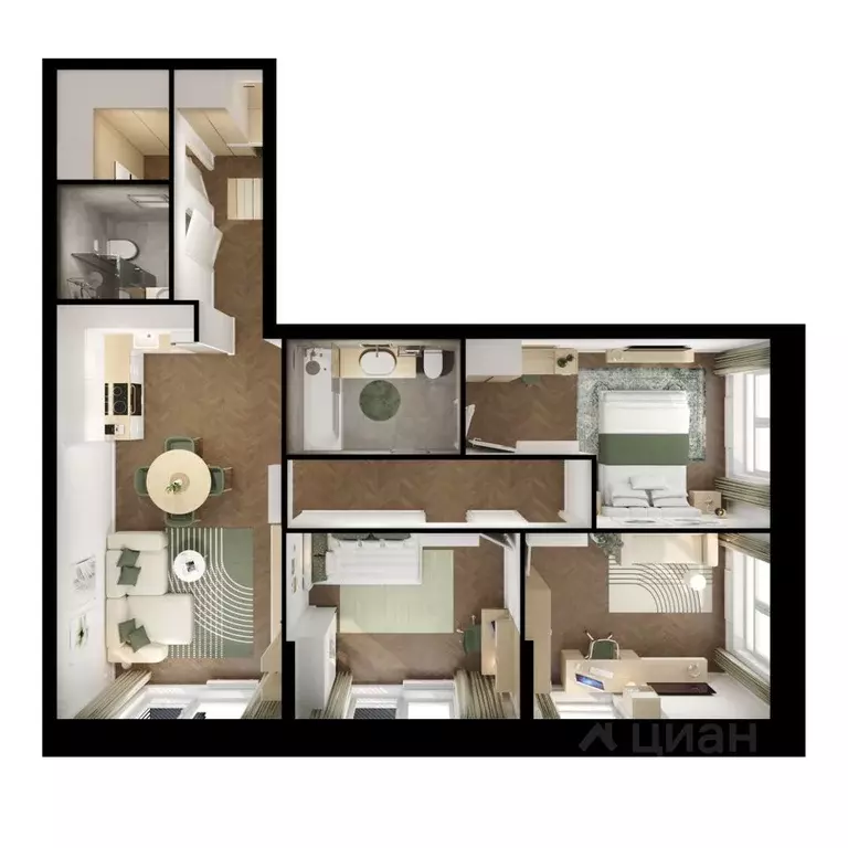 3-к кв. Татарстан, Казань ул. Анаса Тазетдинова, 1к10 (88.2 м) - Фото 1