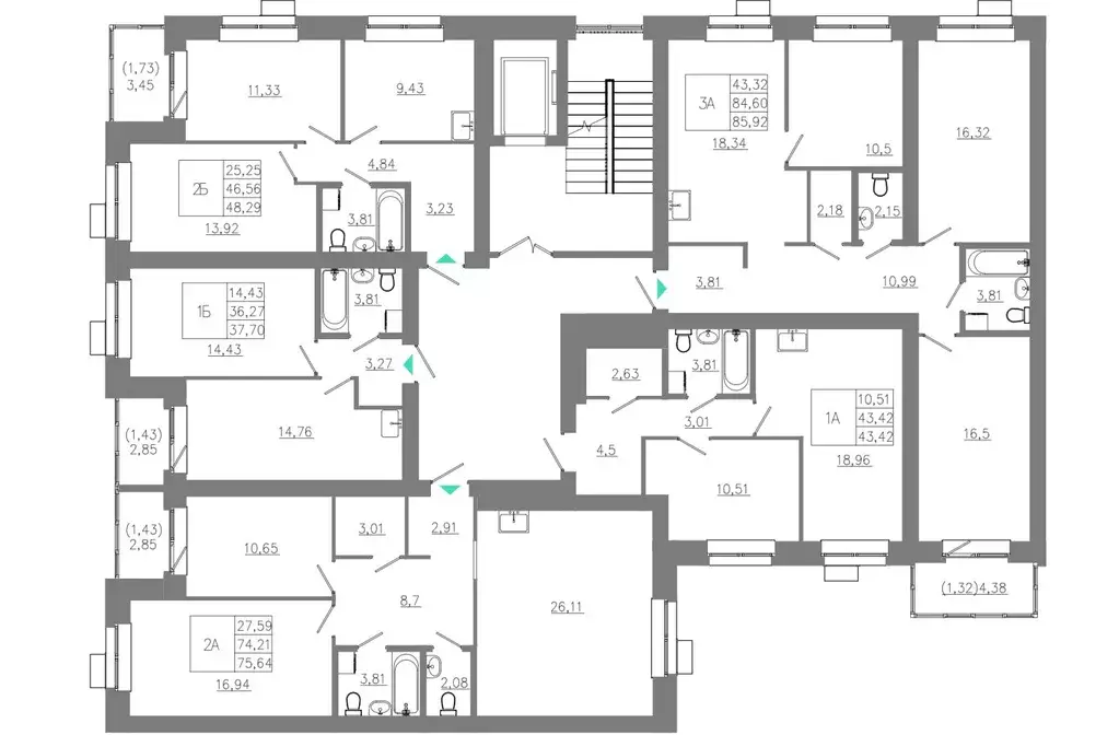 2-к кв. Татарстан, Казань Лето жилой комплекс (48.29 м) - Фото 2