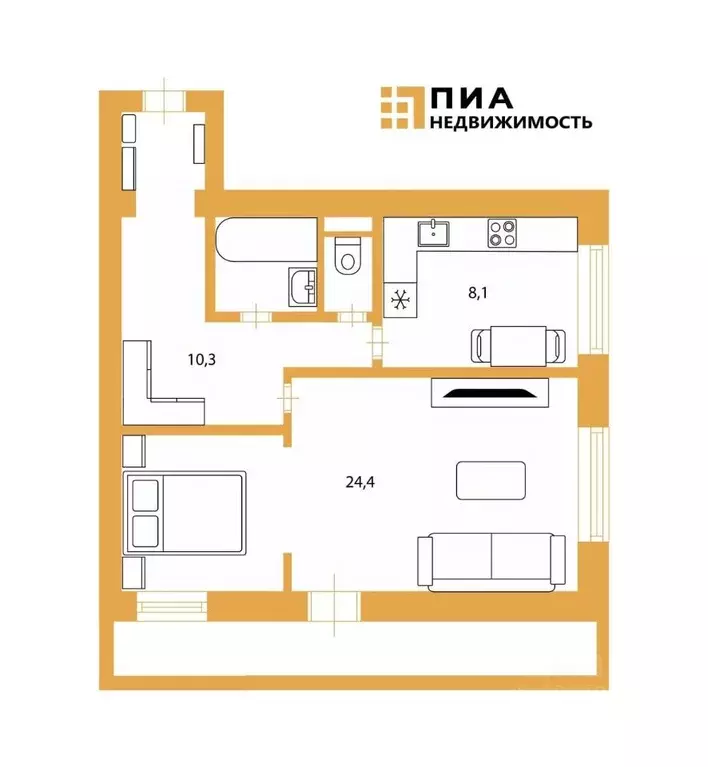 1-к кв. Санкт-Петербург Софийская ул., 46К2 (47.3 м) - Фото 2