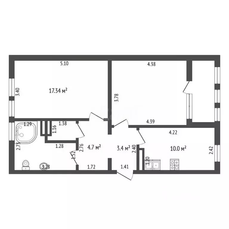 2-к кв. Севастополь ул. Комбрига Потапова, 21 (60.3 м) - Фото 2