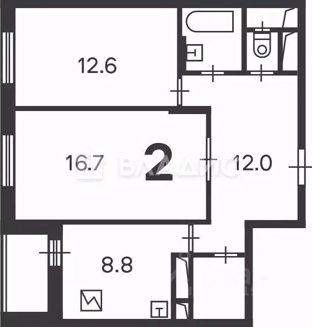 2-к кв. Москва Волгоградский просп., 97К3 (56.8 м) - Фото 2