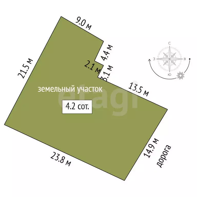 Участок в микрорайон Тараскуль, Приозёрная улица (4.21 м) - Фото 1