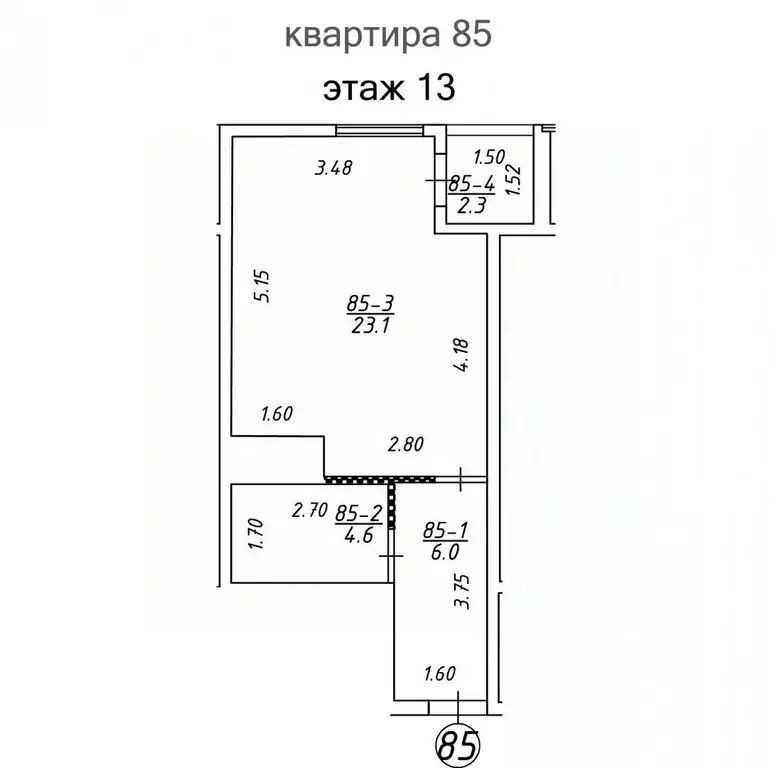Студия Крым, Ялта ул. Крупской, 52 (35.9 м) - Фото 2