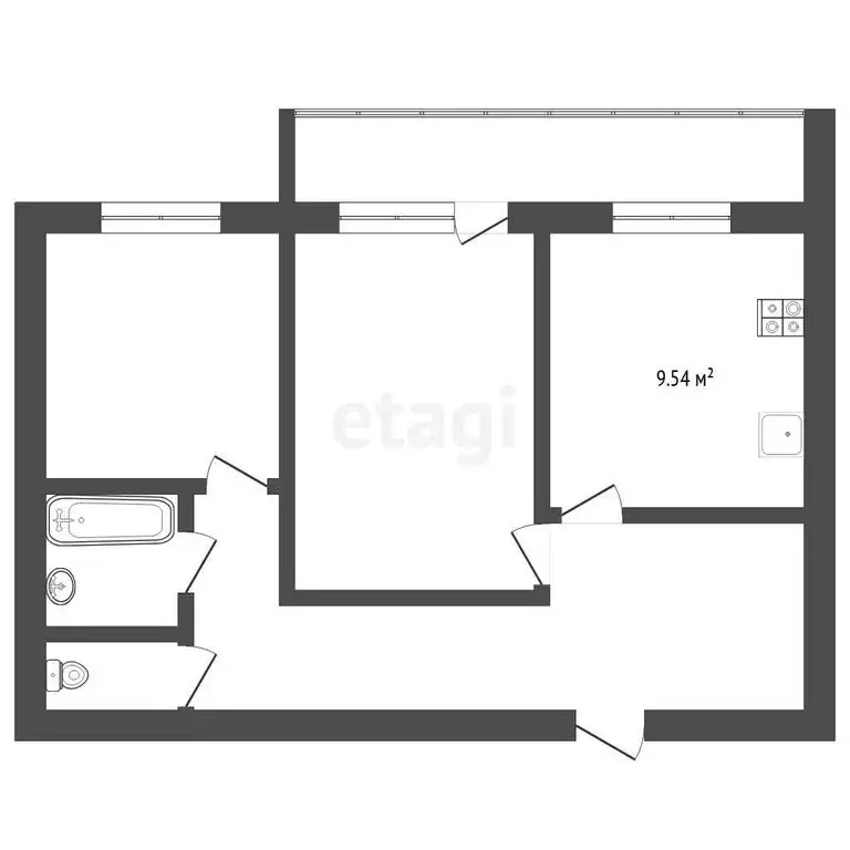 2-комнатная квартира: Тюмень, улица Бабарынка, 20Ак3 (64.7 м) - Фото 1