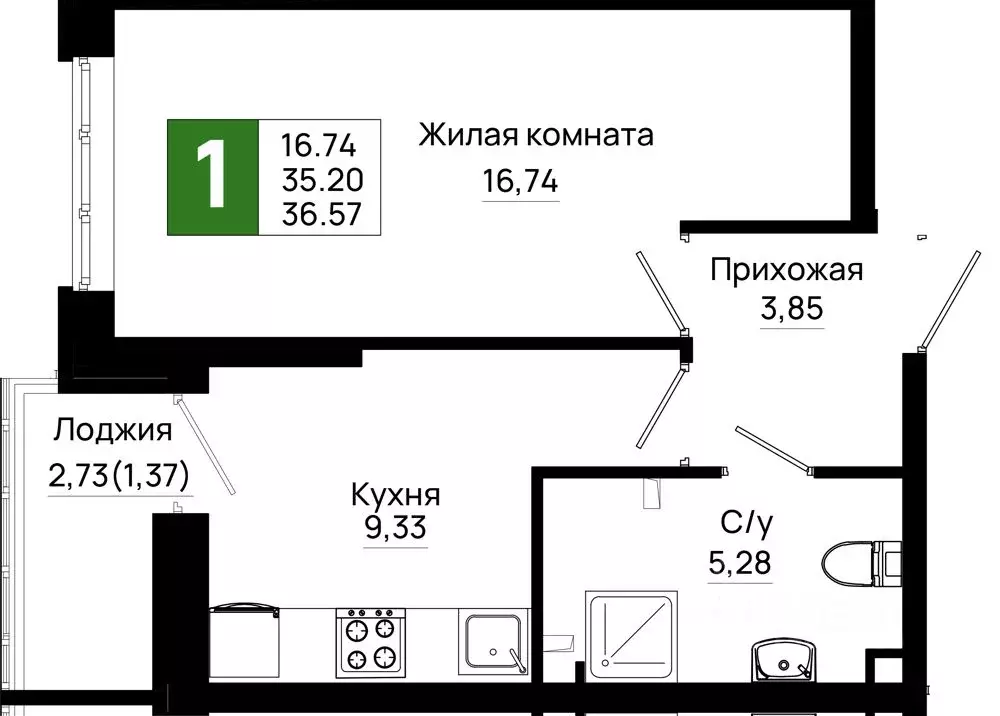 1-к кв. Ростовская область, Ростов-на-Дону Нефтекачка кв-л, Октябрь ... - Фото 0