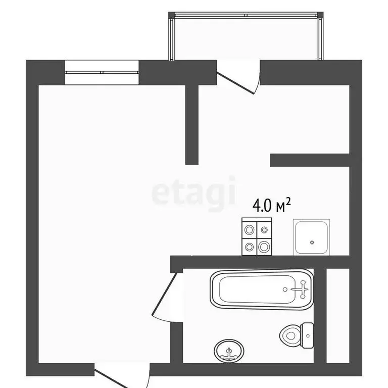Квартира-студия: деревня Патрушева, улица Петра Ершова, 10 (23.2 м) - Фото 1