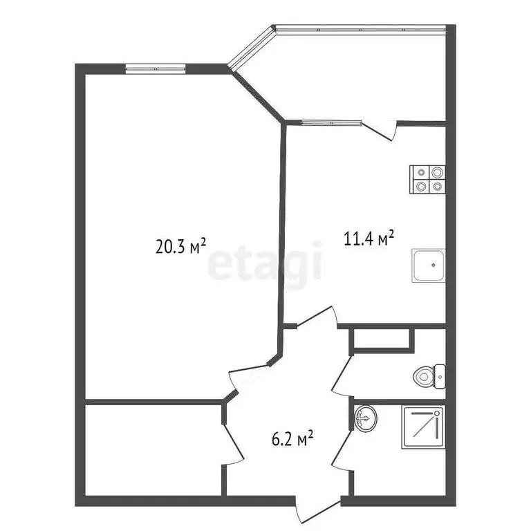 1-комнатная квартира: Обнинск, Белкинская улица, 6 (47 м) - Фото 0