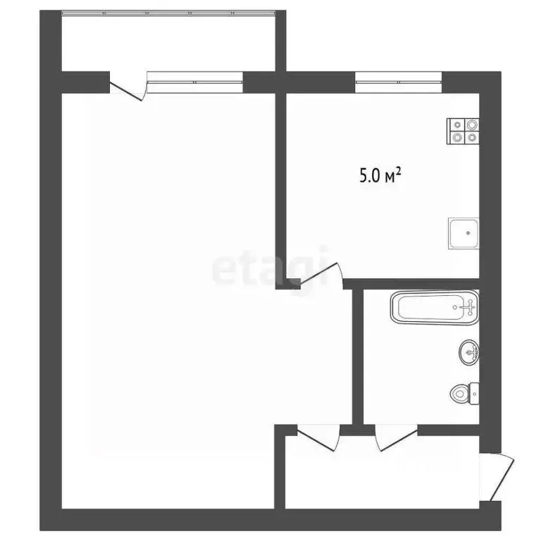 1-к кв. Крым, Ялта ул. Блюхера, 40А (30.0 м) - Фото 2