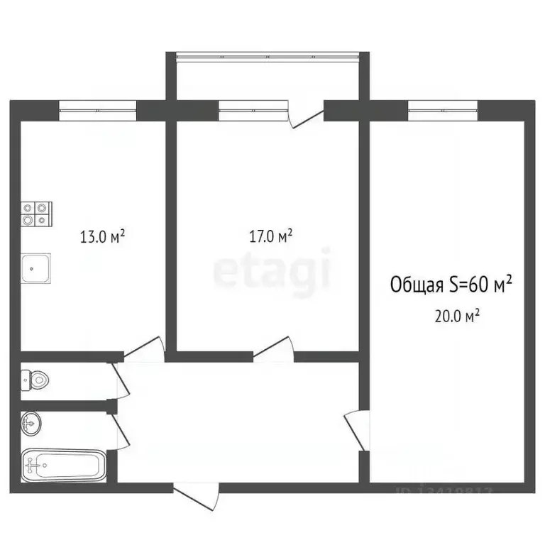 2-к кв. Брянская область, Брянский район, Снежское с/пос, с. Толмачево ... - Фото 2