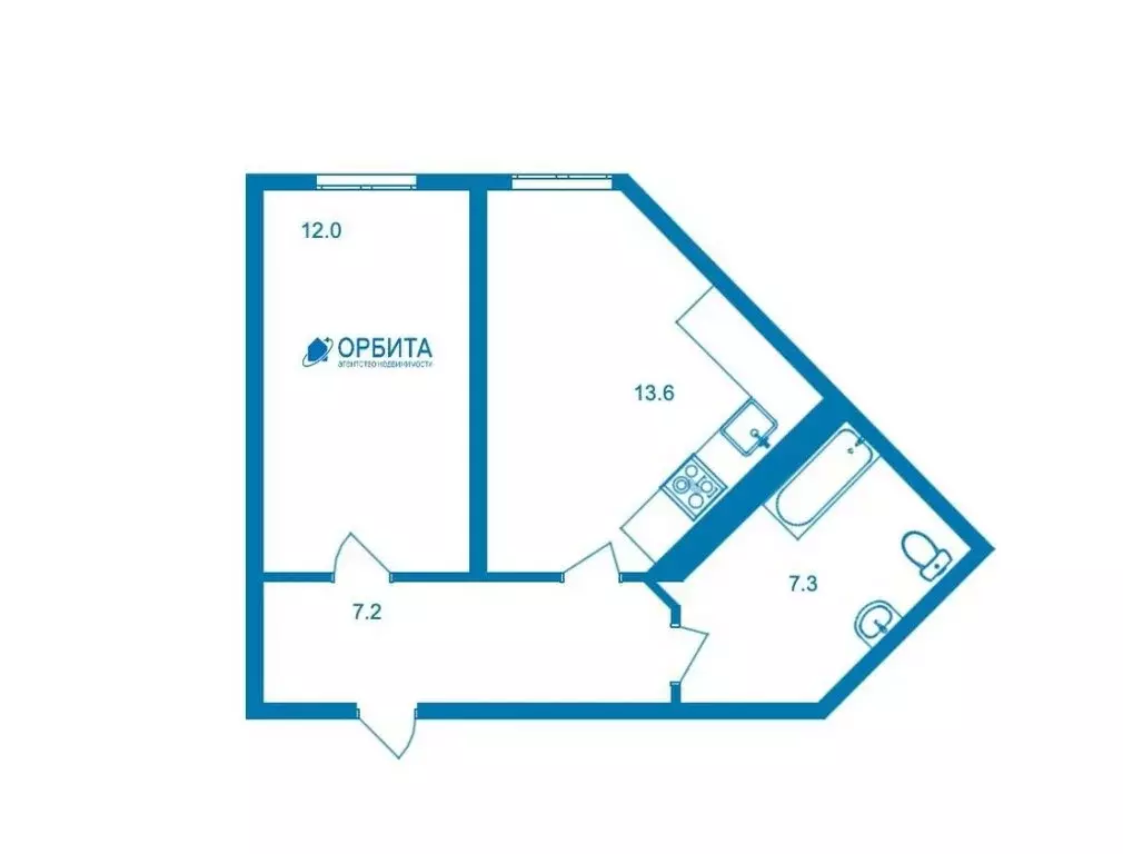 1-комнатная квартира: Тюмень, улица Республики, 204к14 (40.1 м) - Фото 1