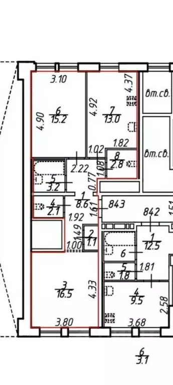 2-к кв. Санкт-Петербург Большой Сампсониевский просп., 77 (62.5 м) - Фото 2