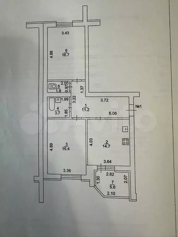 2-к. квартира, 67 м, 1/5 эт. - Фото 0