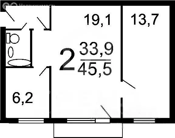 2-комнатная квартира: Санкт-Петербург, проспект Металлистов, 81 (46.6 ... - Фото 2