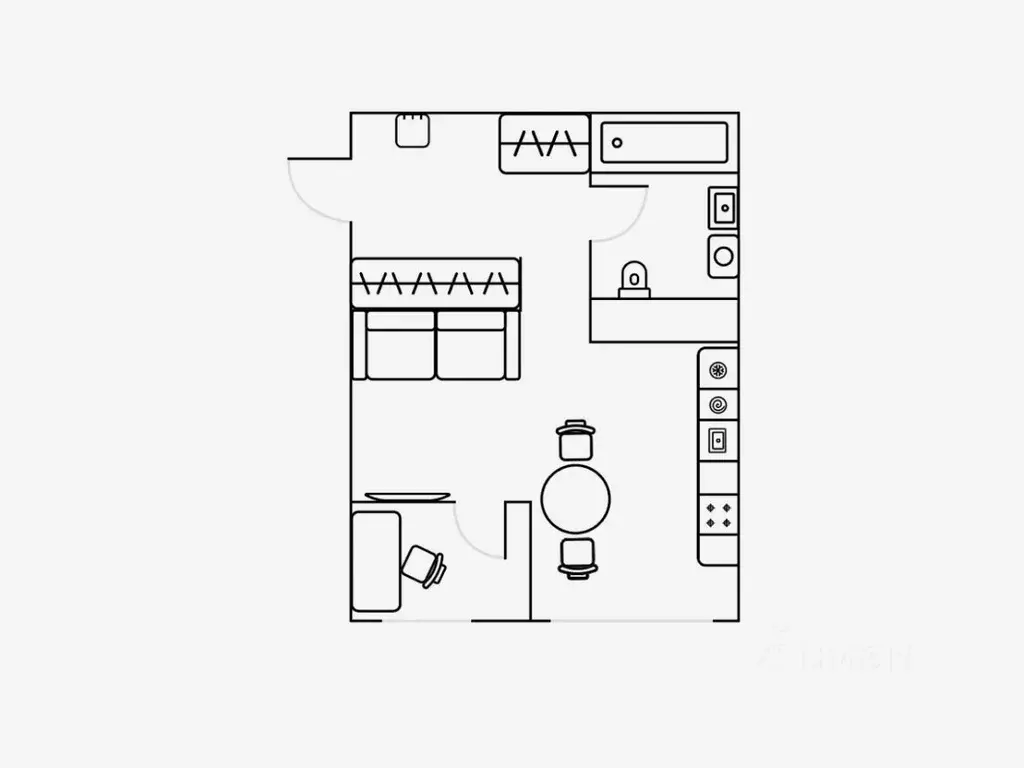 Студия Свердловская область, Екатеринбург ул. Шаумяна, 24 (29.0 м) - Фото 2