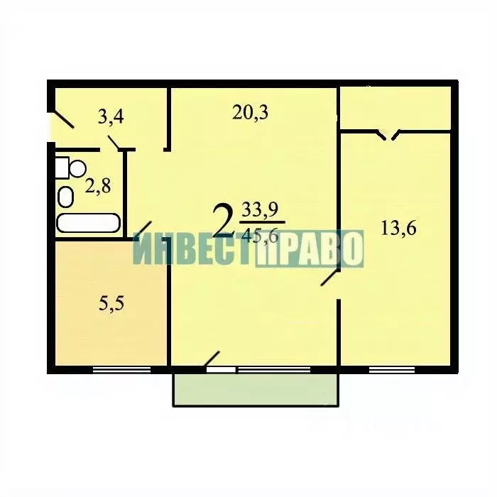 2-к кв. Москва ул. Винокурова, 12К1 (45.6 м) - Фото 2