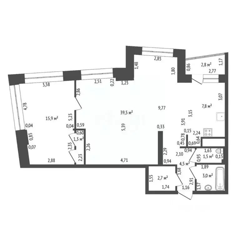 2-к кв. Башкортостан, Уфа Дагестанская ул., 12 (77.0 м) - Фото 2