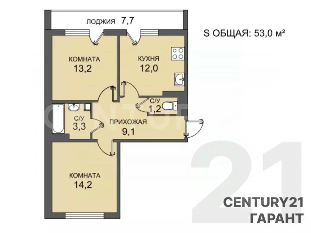 2-к кв. Санкт-Петербург просп. Ветеранов, 171к4 (53.0 м) - Фото 1