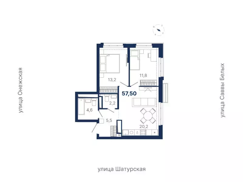 2-комнатная квартира: Екатеринбург, жилой район Южный, жилая ... - Фото 0