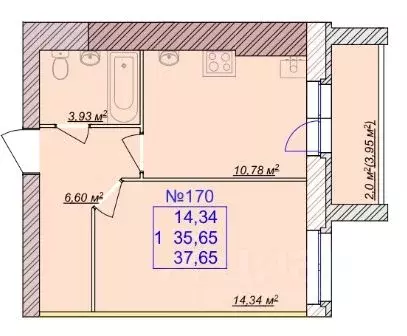 1-к кв. Ярославская область, Ярославский муниципальный округ, пос. ... - Фото 2