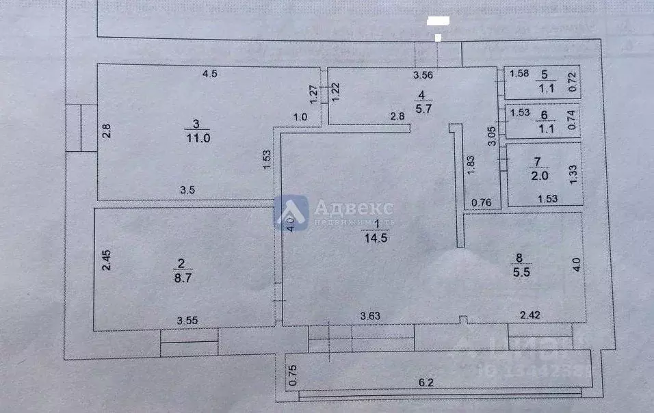 3-к кв. Тюменская область, Тюмень ул. 50 лет Октября, 37Б (57.6 м) - Фото 2