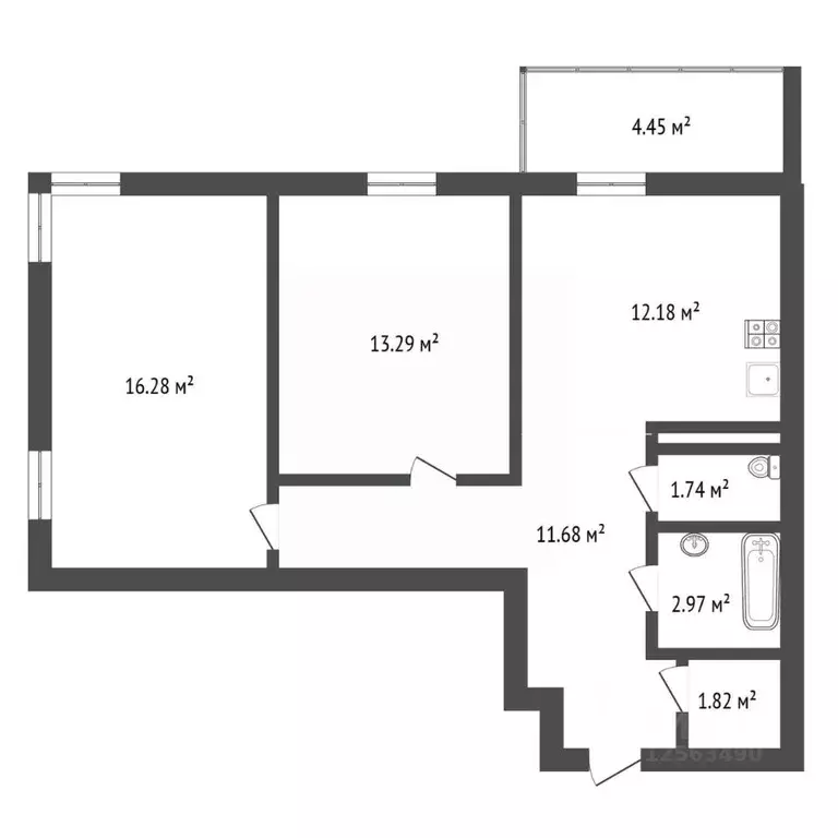 2-к кв. Воронежская область, Воронеж ул. Ворошилова, 63/2 (59.96 м) - Фото 2