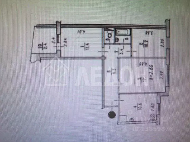 3-к кв. Омская область, Омск ул. 3-я Ленинградская, 43/1 (62.9 м) - Фото 2