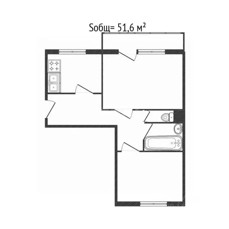 2-к кв. Брянская область, Брянск Белые Берега пгт, ул. Строителей, 6 ... - Фото 2