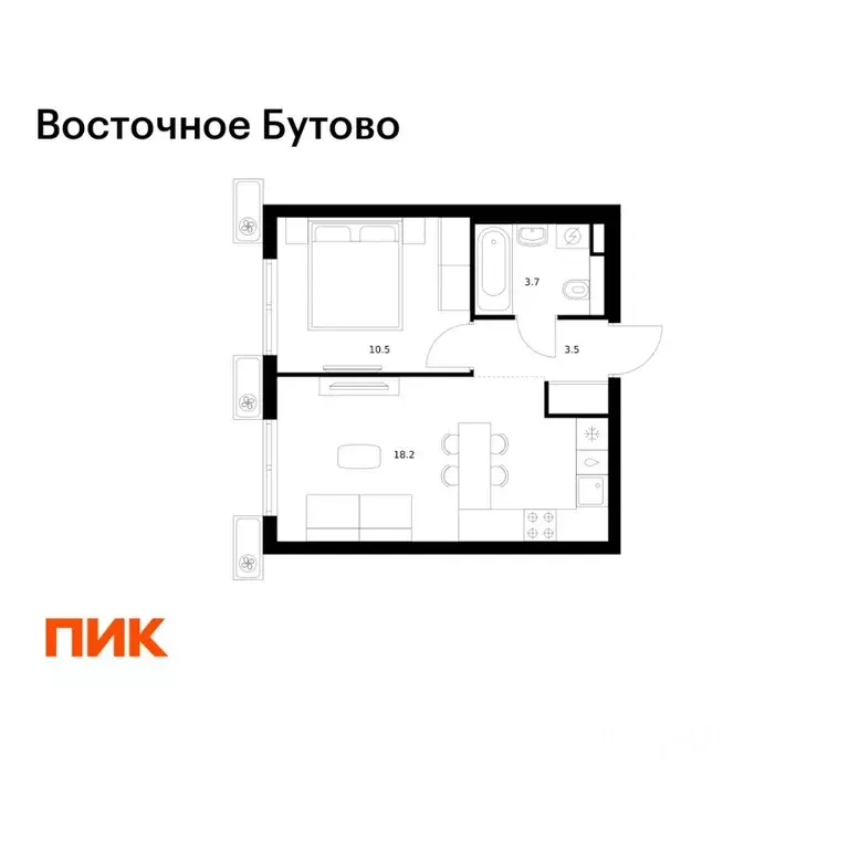 1-к кв. Московская область, Ленинский городской округ, Боброво пгт ... - Фото 1