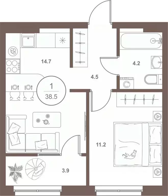 1-к кв. Пензенская область, Пенза Арбеково жилрайон, Дальнее Арбеково ... - Фото 2