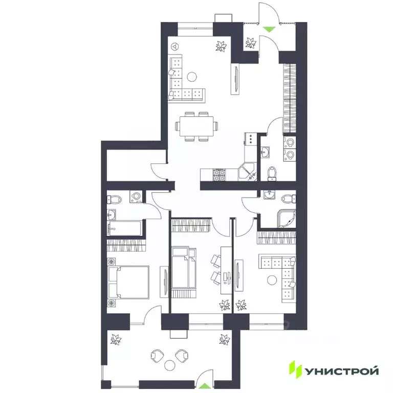 3-к кв. Татарстан, Пестречинский район, Шигалеевское с/пос, с. Новое ... - Фото 1