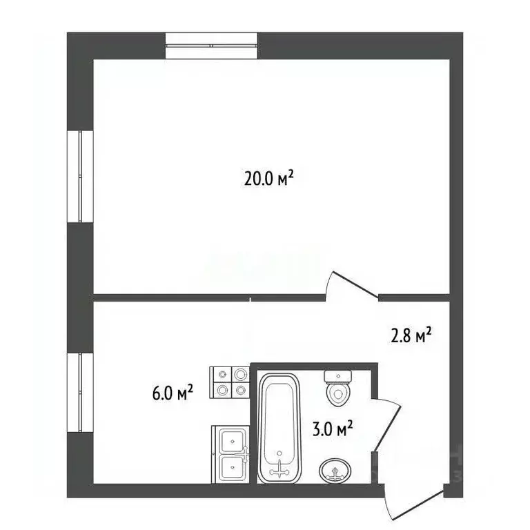 1-к кв. Тамбовская область, Мичуринск ул. 7 Ноября, 24 (30.8 м) - Фото 2