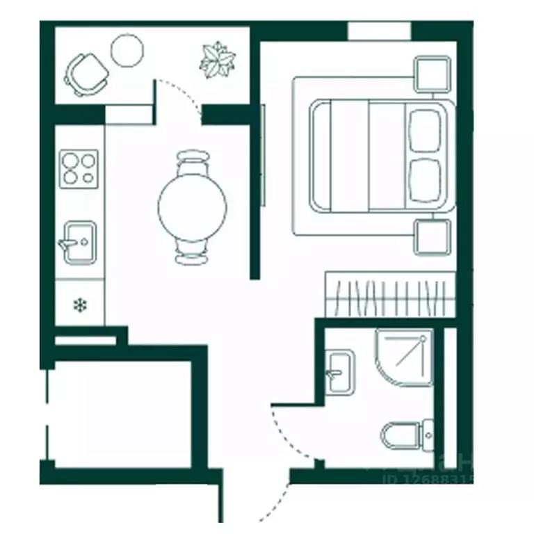 1-к кв. Дагестан, Дербент Новая История жилой комплекс (26.54 м) - Фото 1