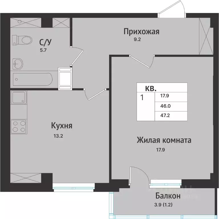 1-к кв. Ленинградская область, Всеволожск ул. Севастопольская, 2к2 ... - Фото 0