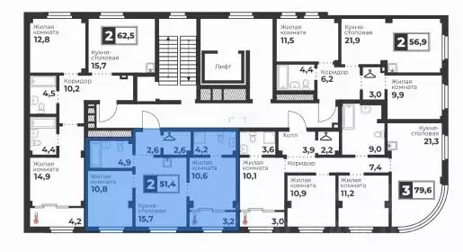 2-к кв. Челябинская область, Челябинск ул. Братьев Кашириных, 80 (51.4 ... - Фото 2