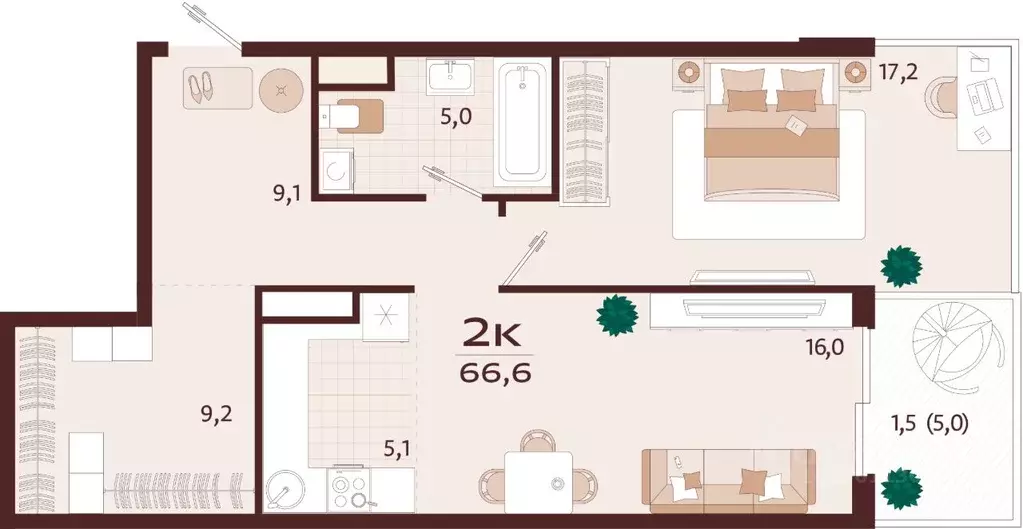 2-к кв. Крым, Ялта ул. Спендиарова, 5 (66.6 м) - Фото 1