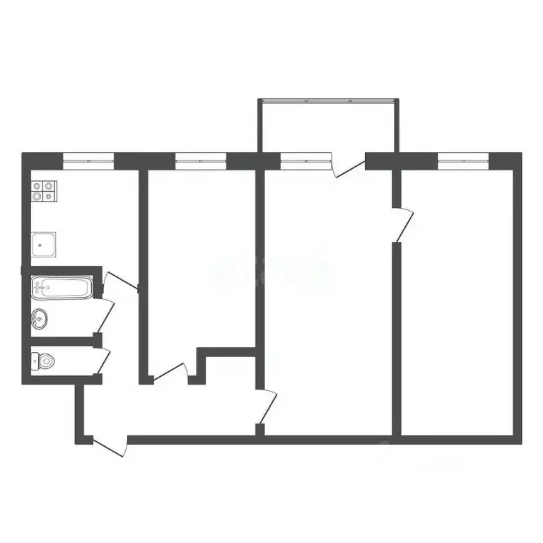 3-к кв. Тульская область, Тула ул. Халтурина, 6 (55.0 м) - Фото 2