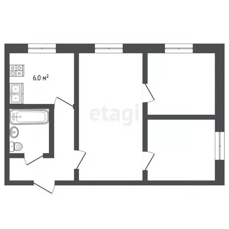 3-к кв. Тамбовская область, Тамбов Никифоровская ул., 90 (40.9 м) - Фото 1