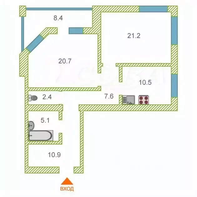 2-к кв. Тюменская область, Тюмень Широтная ул., 125 (78.0 м) - Фото 2