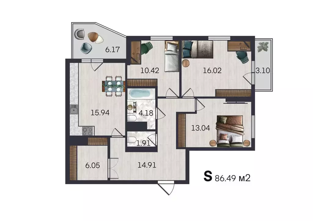 3-комнатная квартира: Ярославль, улица Строителей, 16к3 (86.5 м) - Фото 1