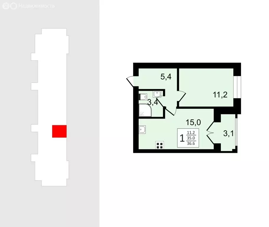 1-комнатная квартира: Суздаль, Советская улица, 6 (36.6 м) - Фото 0