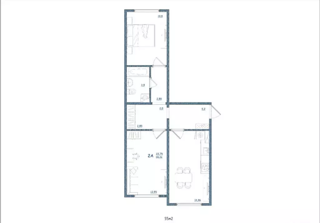 2-комнатная квартира: Тверь, улица Левитана, 93А (55.1 м) - Фото 1