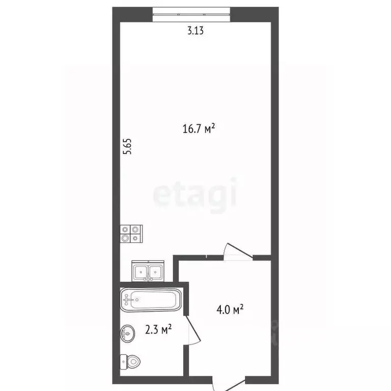 Студия Кемеровская область, Кемерово просп. Ленина, 135 (23.0 м) - Фото 2