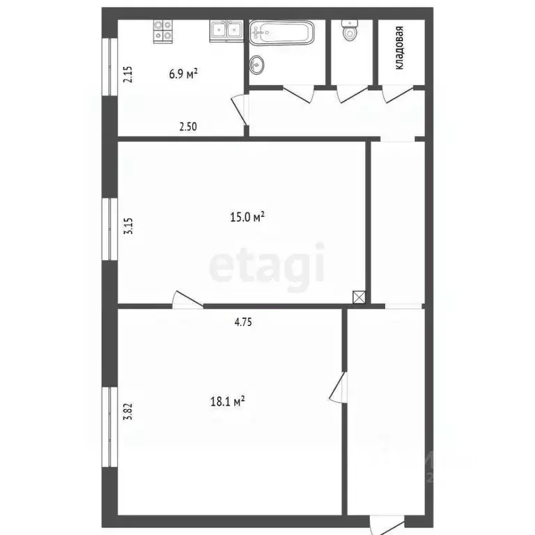2-к кв. Вологодская область, Череповец ул. Металлургов, 13А (60.6 м) - Фото 2